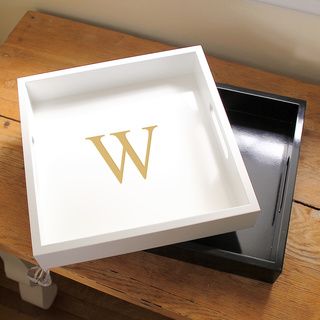 Personalized White Lacquer Tray   Shopping
