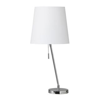 Dainolite Lighting Canting 23 in Polished Chrome Indoor Table Lamp with Fabric Shade