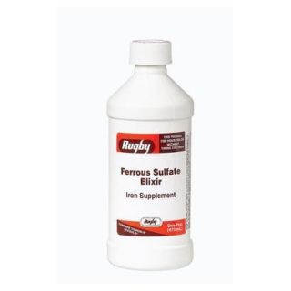 RUGBY LABORATORIES Ferrous Sulfate Elixir Iron Supplements, 16 Fluid Ounce