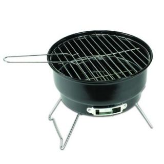 Picnic Time Caliente 10 in. Round Portable Cooler/Charcoal Grill in Black 771 00 175