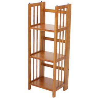 Folding 3 Shelf Stackable Bookcase