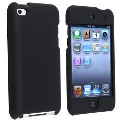 INSTEN Black Rubber Coated iPod Case Cover for Apple iPod Touch 4th
