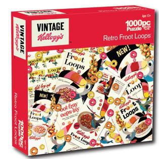 KARMIN Kelloggs Retro Fruit Loops 1000 Piece Puzzle   Toys & Games