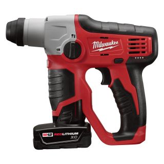 Milwaukee M12 1/2in. SDS Plus Rotary Hammer — With Two M18 RedLithium XC Batteries, Model# 2412-22XC  Rotary Hammers