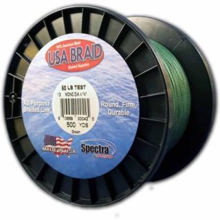 USA BRAID 50lb Braided Superline, 500yds, Green
