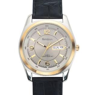 Armitron Mens Calendar Watch with Round Two tone Case and Black