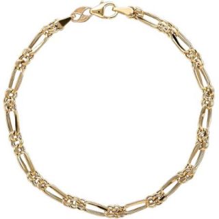Simply Gold 10kt Yellow Gold Alternating Round and Oval Links Bracelet