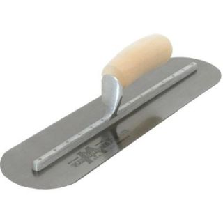 Marshalltown 20 in. x 4 in. Finishing Trl Fully Rounded Curved Wood Handle Trowel MXS20FR