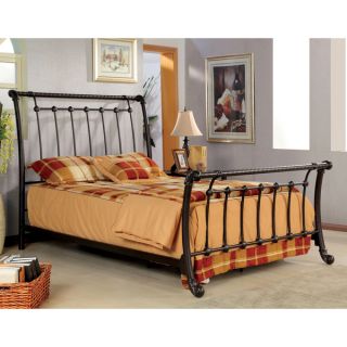 Furniture of America Brielle Brushed Bronze Metal Sleigh Bed