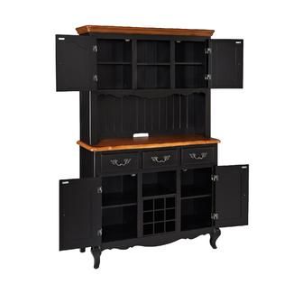Home Styles  Oak and Rubbed Black French Countryside Buffet and Hutch