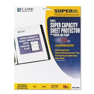Line Super Capacity Sheet Protector with Tuck In Flap   Office