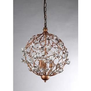 Bronzetone Sphere and Crystal 3 light Chandelier   Home   Home Decor