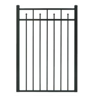 Cercadia 3 ft. W x 4 1/2 ft. H Black Aluminum Gate Flat Top with Alternate Picket for 3 Rail DISCONTINUED FCS5436DBL
