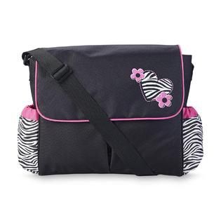Tender Kisses Fashion Messenger Diaper Bag   Zebra Print   Baby   Baby