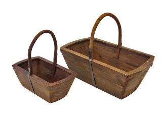 Pair of Nesting Wooden Baskets