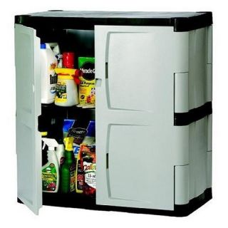 Rubbermaid Plastic Base Cabinet Utility or Garage Storage   Charcoal