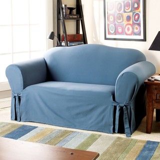 Sure Fit Cotton Classic T cushion Loveseat Slipcover   10437874