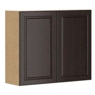 Eurostyle 36x30x12.5 in. Naples Wall Cabinet in Maple Melamine and Door in Dark Brown W3630.M.NAPLE