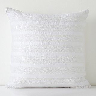 Hudson Park Luxe Inset Lace Banded Decorative Pillow, 18" x 18"