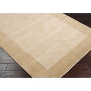 Hand crafted Beige Tone On Tone Bordered Disposo Wool Rug (9 x 13)