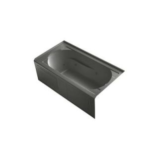 KOHLER Devonshire 5 ft. Whirlpool Tub with Integral Apron and Right Drain in Thunder Grey DISCONTINUED K 1357 RA 58