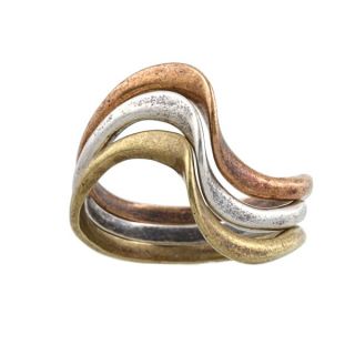 Silvermoon Sterling Silver, Copper and Brass Stackable Ring Set