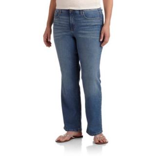 Faded Glory Women's Plus Size Comfort Waist Slim Bootcut Jeans, Available in Regular and Petite Lengths
