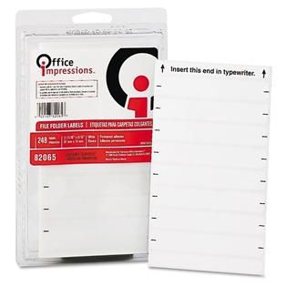 Office Impressions Filing Labels, 3 1/2 x 9/16, White, 248/Pack