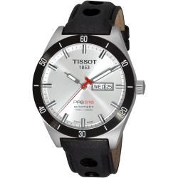 Tissot Mens PRS 516 Automatic Black Leather Strap Watch  