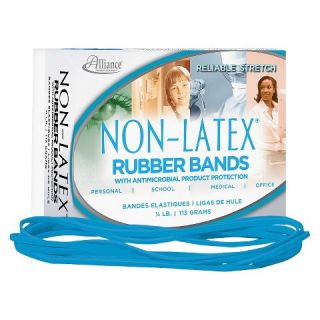 Alliance® Non Latex Antimicrobial Cyan Blue Rubber Bands, Size #117B