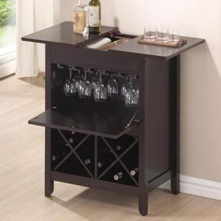 Baxton Studio Agaue Modern and Contemporary Dark Brown Wood Dry Bar and Wine Cabinet