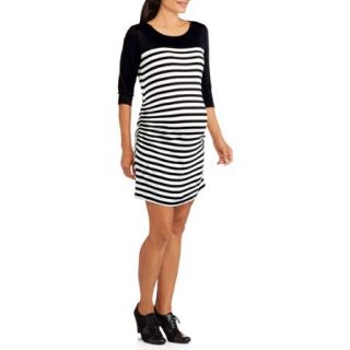Planet Motherhood Maternity Long Sleeve Striped Dress with Side Ruching