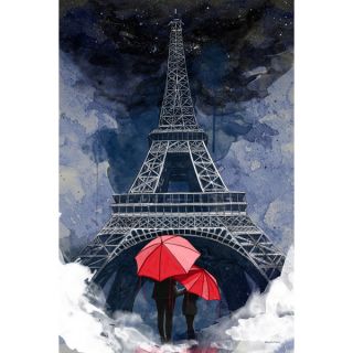 Maxwell Dickson Rainy Night in Paris Modern Canvas Wall Art