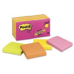 Post it 3 x 3 Neon Notes, 100 Sheet Pads (Case of 14)   12341789
