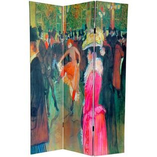 Oriental Furniture  6 ft. Tall Double Sided Works of Toulouse Lautrec