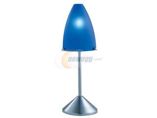 Normande Lighting Blue & Steel Accent Lamp With Bulb Brushed stainless steel
