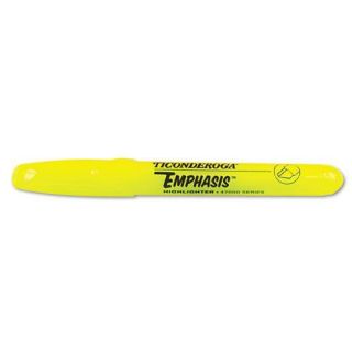 Ticonderoga Flourescent Highlighters, 12 Yellow and 4 Pink (Case of 16