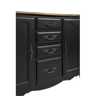 Home Styles  Oak and Rubbed Black French Countryside Kitchen Cart