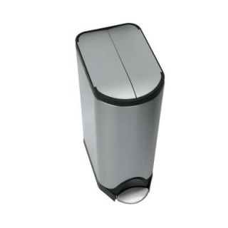 simplehuman 30 l Fingerprint Proof Brushed Stainless Steel Butterfly Open Step On Trash Can CW1824