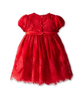 Dolce & Gabbana Kids Cap Sleeve Empire Waist Lace Dress (Infant) Red