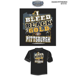 Pittsburgh Football Mens I Bleed Black and Gold T shirt  