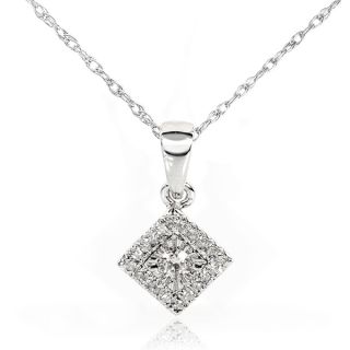 Annello 10k/14k White Gold 1/10ct TDW Multi stone Princess Diamond