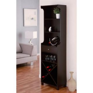 Furniture of America Alton Modern Cappuccino Multi Storage Wine Bar