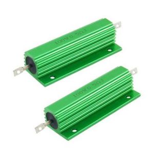 100W 0.5 Ohm Green Aluminum Housed Wirewound Resistors 2 Pcs