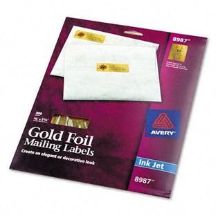 Avery  Labels, Return Address, Gold Foil, 8987, 300 labels
