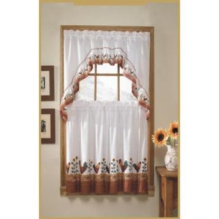 United Curtain Co. Rooster 60'' 2 Piece Valance & Tier Set