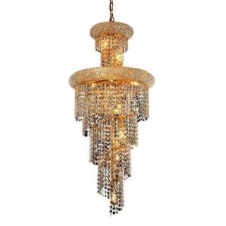 Elegant Lighting 10 Light Gold Chandeliers with Clear Crystal EL1800SR16G/RC