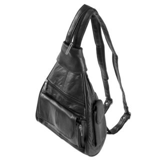Amerileather Grylls Petite Cowhide Leather Multi pocket Sling Backpack