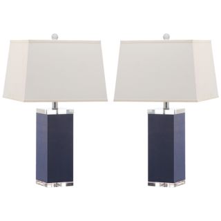 Safavieh Indoor 1 light Navy Deco Leather Table Lamp (Set of 2