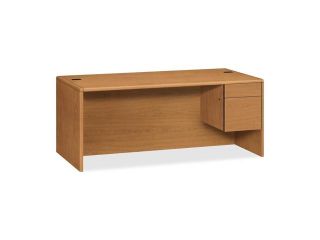 HON Company Desk, Single, Rt Pedestal, 72"X36"X29 1/2", Harvest